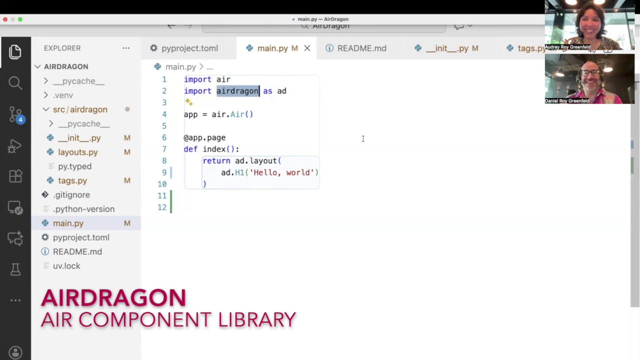 The rendered Hello World heading in the browser.